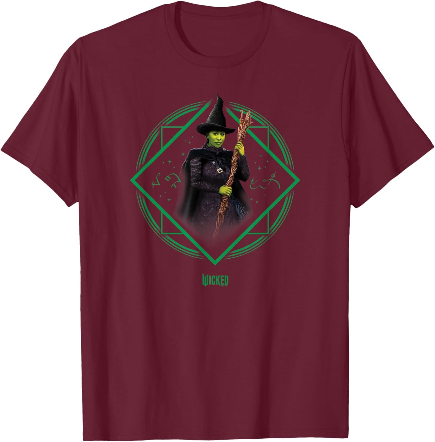 Wicked Elphaba Portrait - Black, , Small, Short Sleeve, Movie T-Shirt - T-Shirt | Maroon