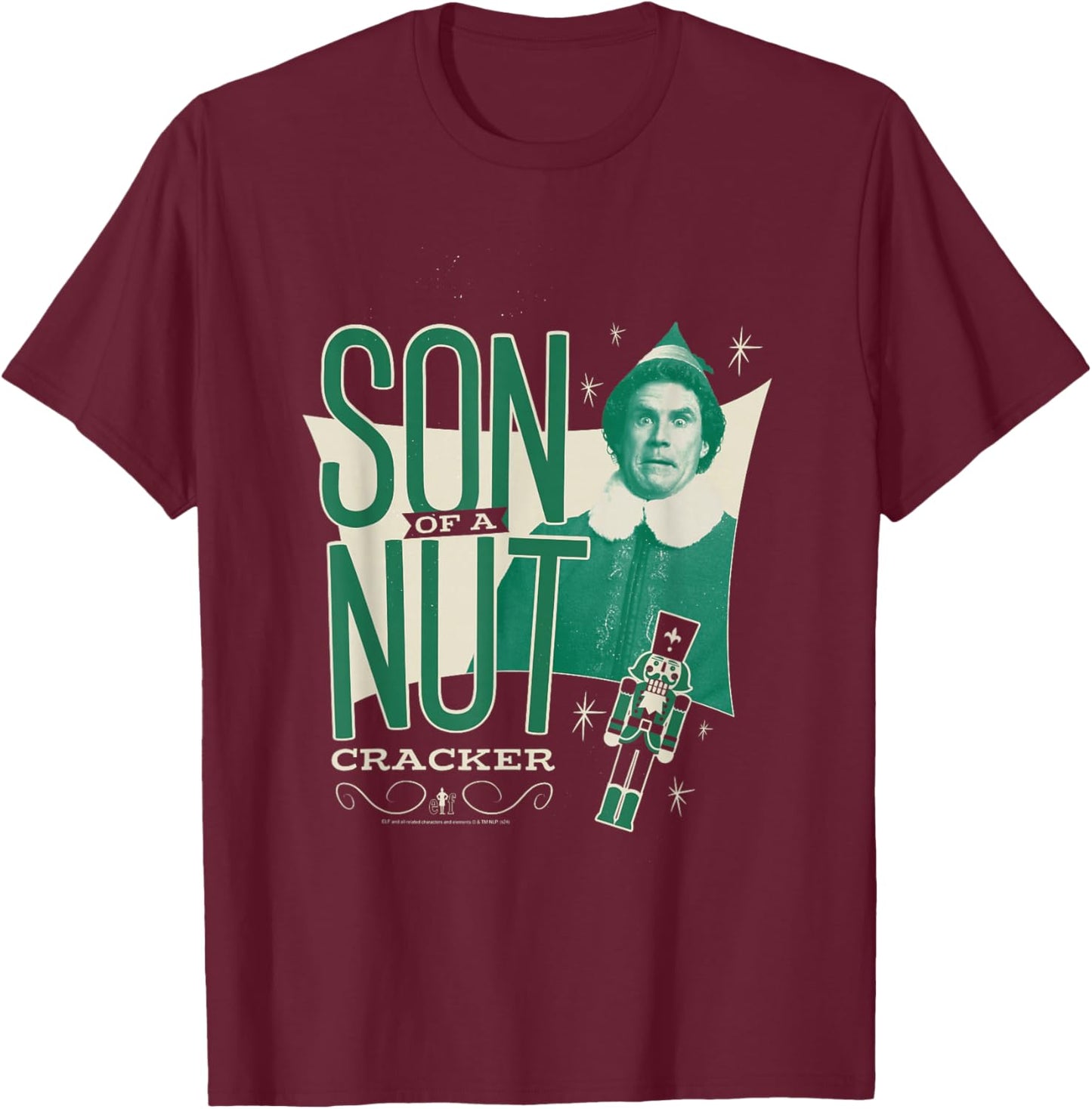 Elf Vintage Buddy Son of a Nutcracker Funny Christmas T-Shirt - T-Shirt | Maroon