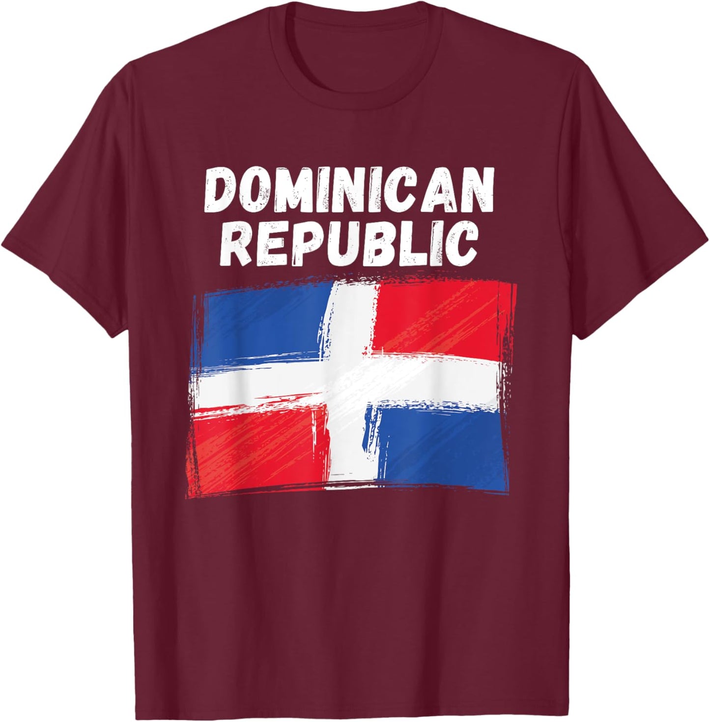 Dominican Republic Flag Grunge Vintage Dominican Flag T-Shirt - T-Shirt | Maroon