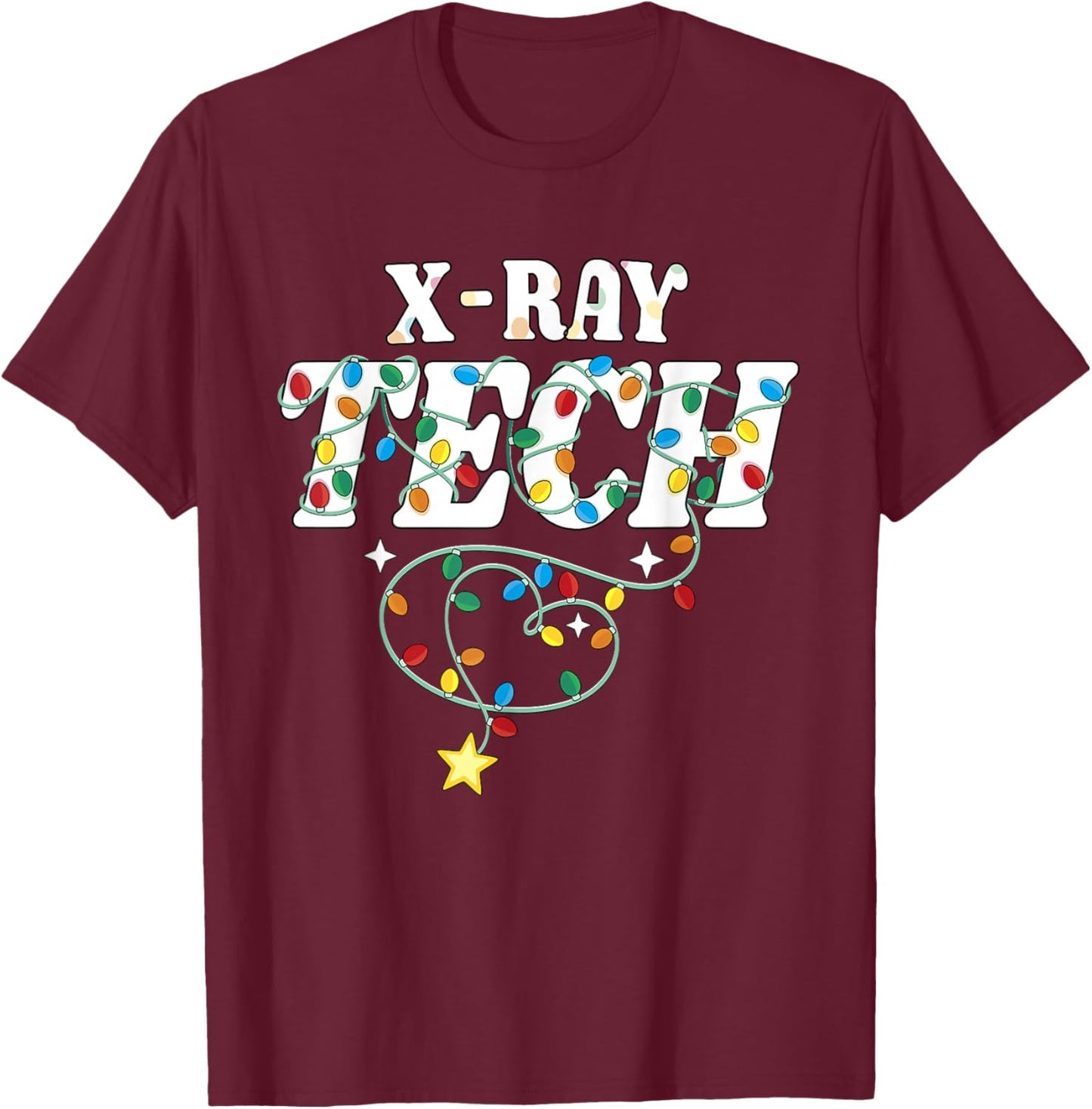 X-Ray Tech Christmas Radiologic Technologist Techs Squad T-Shirt - T-Shirt | Maroon