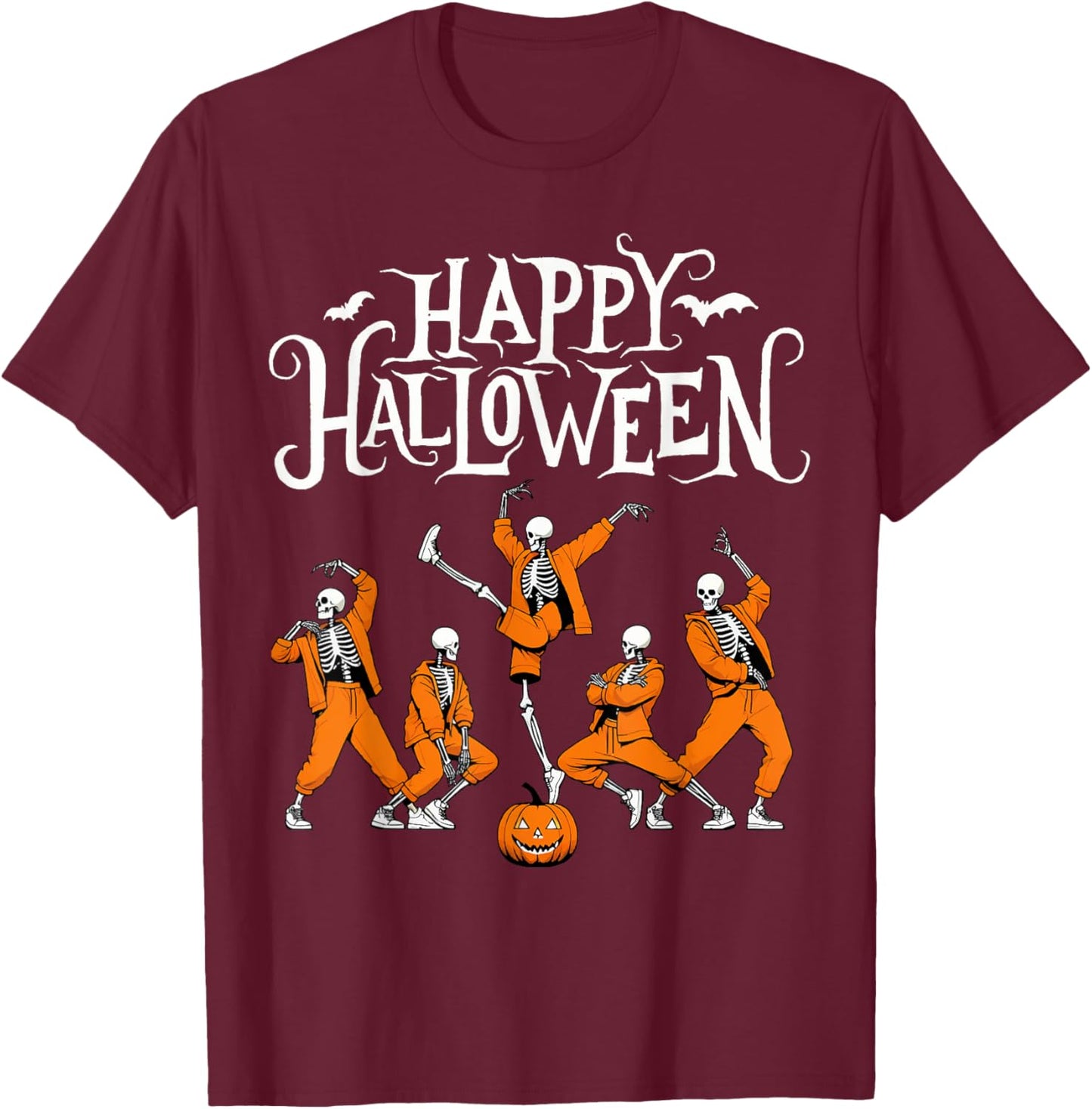 Happy Halloween Hip Hop Dancer, Breakdancers Dance Teachers T-Shirt - T-Shirt | Maroon