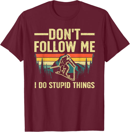 Cool Skiing Design Women Snow Skier Ski Lover Skiing T-Shirt - T-Shirt | Maroon