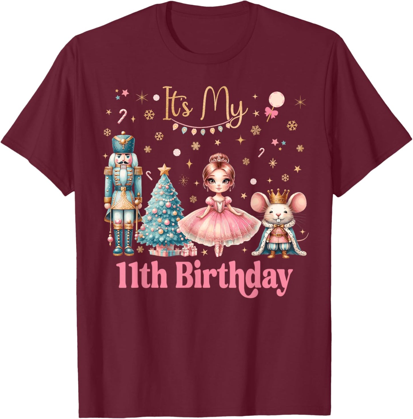 Nutcracker Birthday Girl Party Xmas Costume T-Shirt - T-Shirt | Maroon