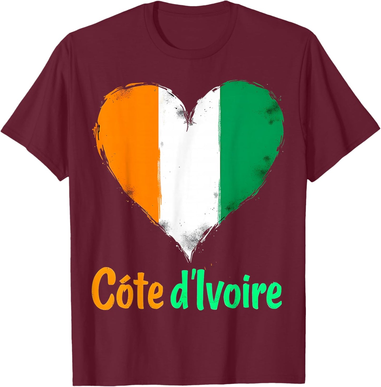 Ivory Coast Cote d'Ivoire Flag T-Shirt - T-Shirt | Maroon