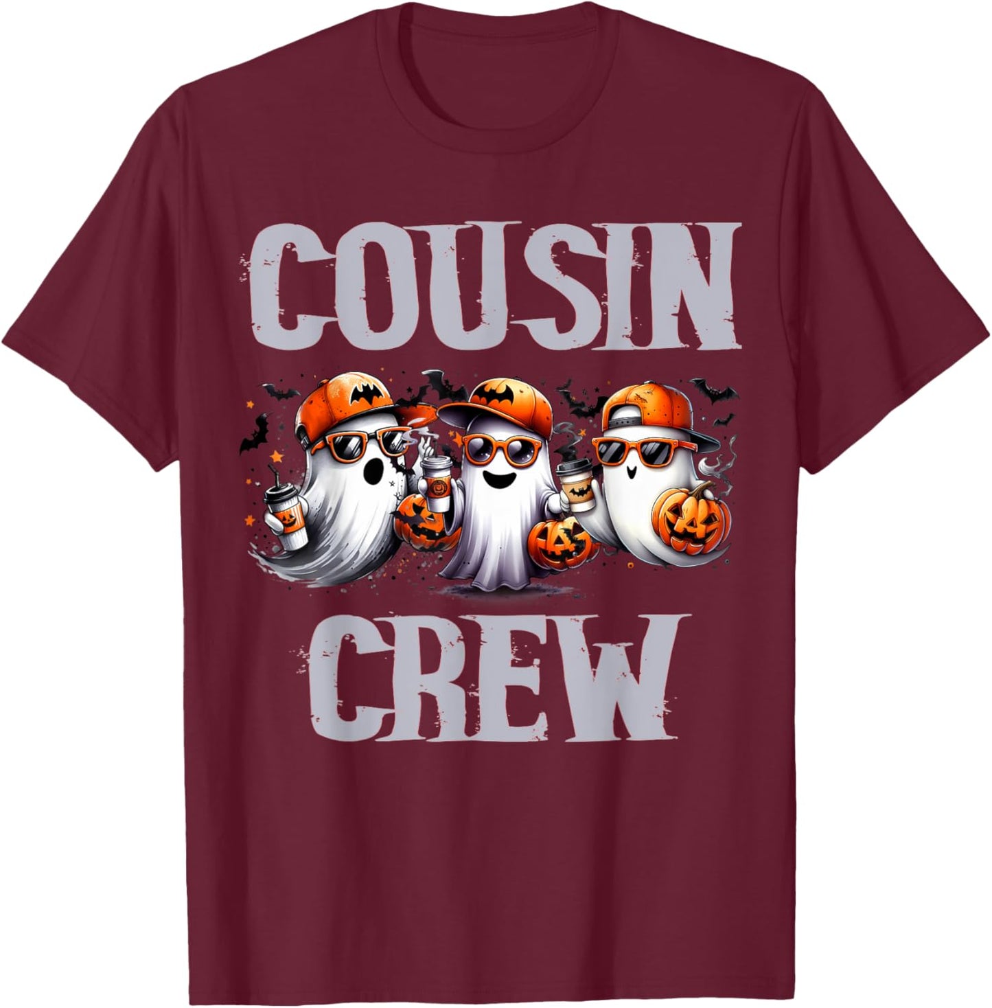 Halloween Cousin Crew Boo Ghost Kid Girl Boy Toddler Funny T-Shirt - T-Shirt | Maroon