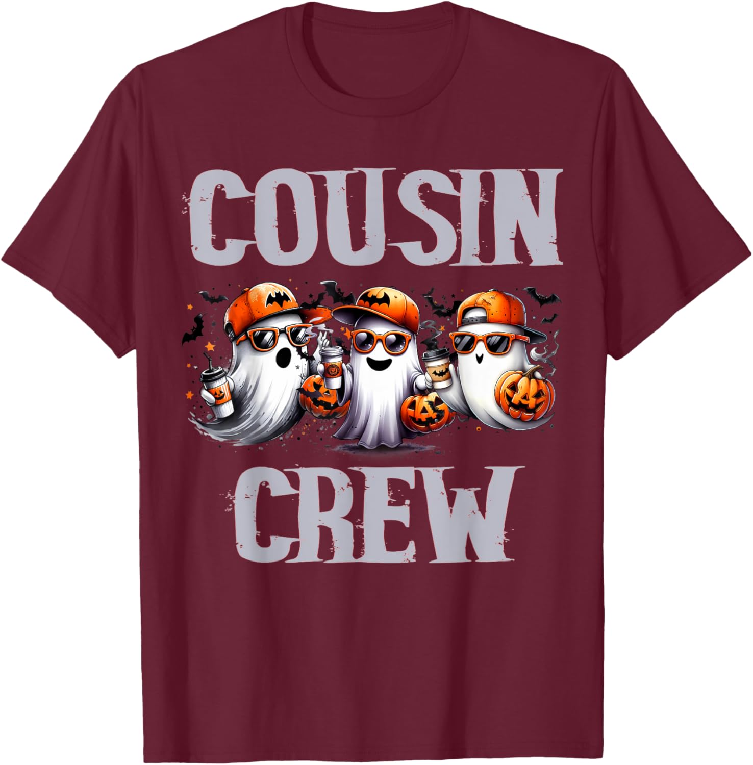 Halloween Cousin Crew Boo Ghost Kid Girl Boy Toddler Funny T-Shirt - T-Shirt | Maroon