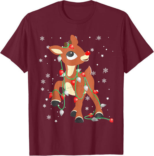 Rudolph The Red Nose Reindeer For Kids And Christmas Fan T-Shirt - T-Shirt | Maroon