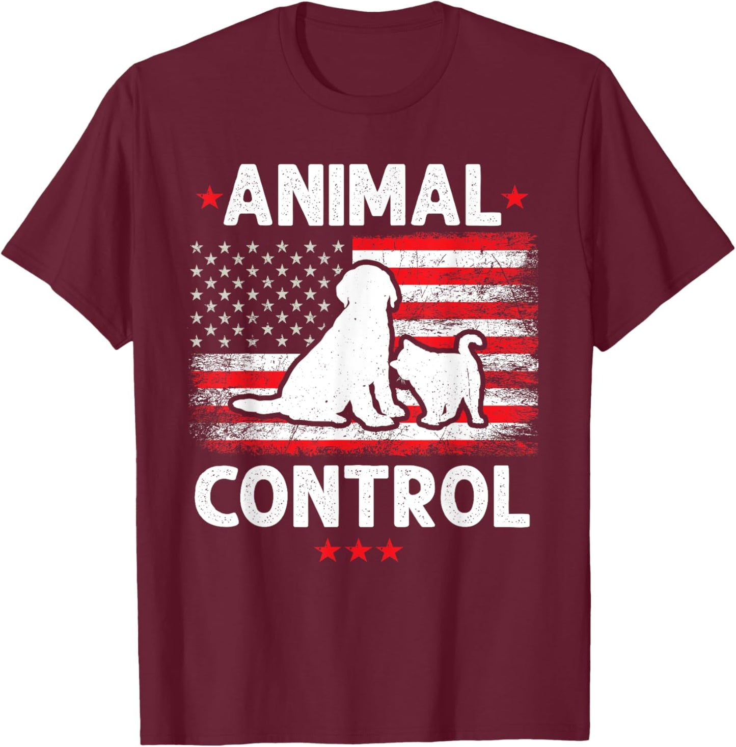Funny Animal Control Men Women T-Shirt - T-Shirt | Maroon