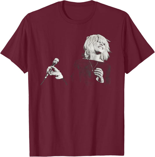Blondie Debbie Harry Live Smile By Simon Fowler T-Shirt - T-Shirt | Maroon