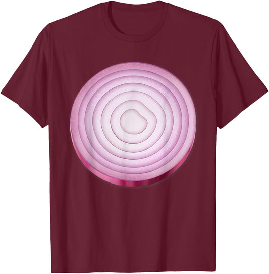 Couple Costume, Best Friend Costume, Red Onion Slice T-Shirt - T-Shirt | Maroon