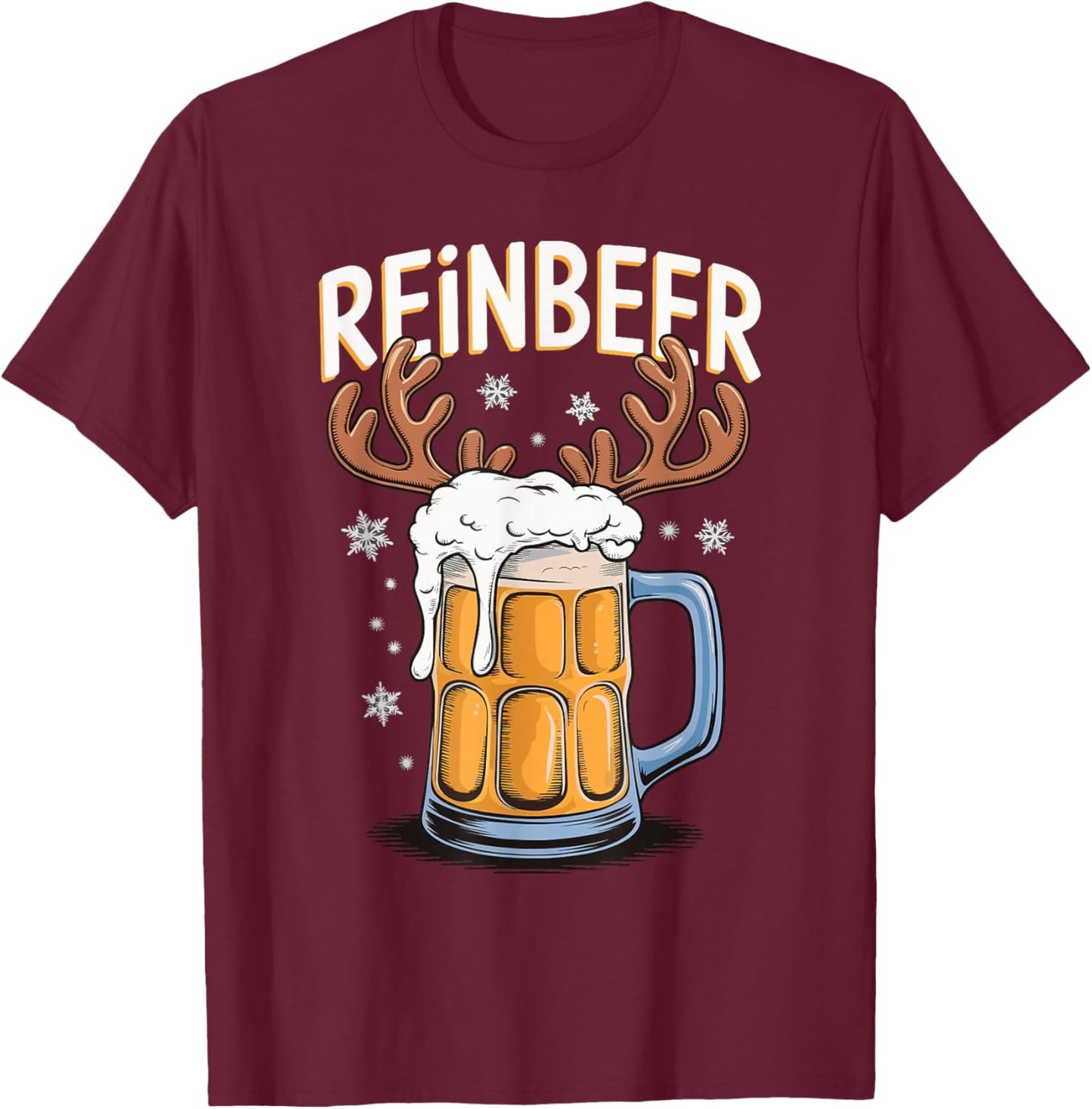 Reinbeer Reindeer Deer T-Shirt - T-Shirt | Maroon