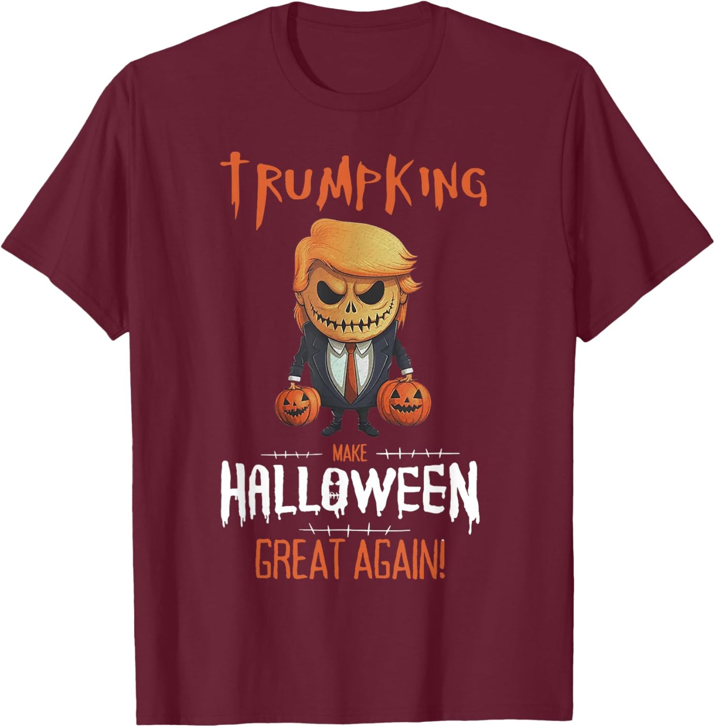 Trump Pumpkin Make Halloween Great Again T-Shirt - T-Shirt | Maroon