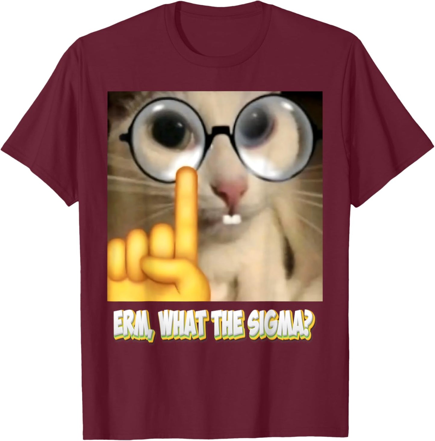 Cat Funny Erm, What the Sigma? Cat Meme Funny Women T-Shirt - T-Shirt | Maroon