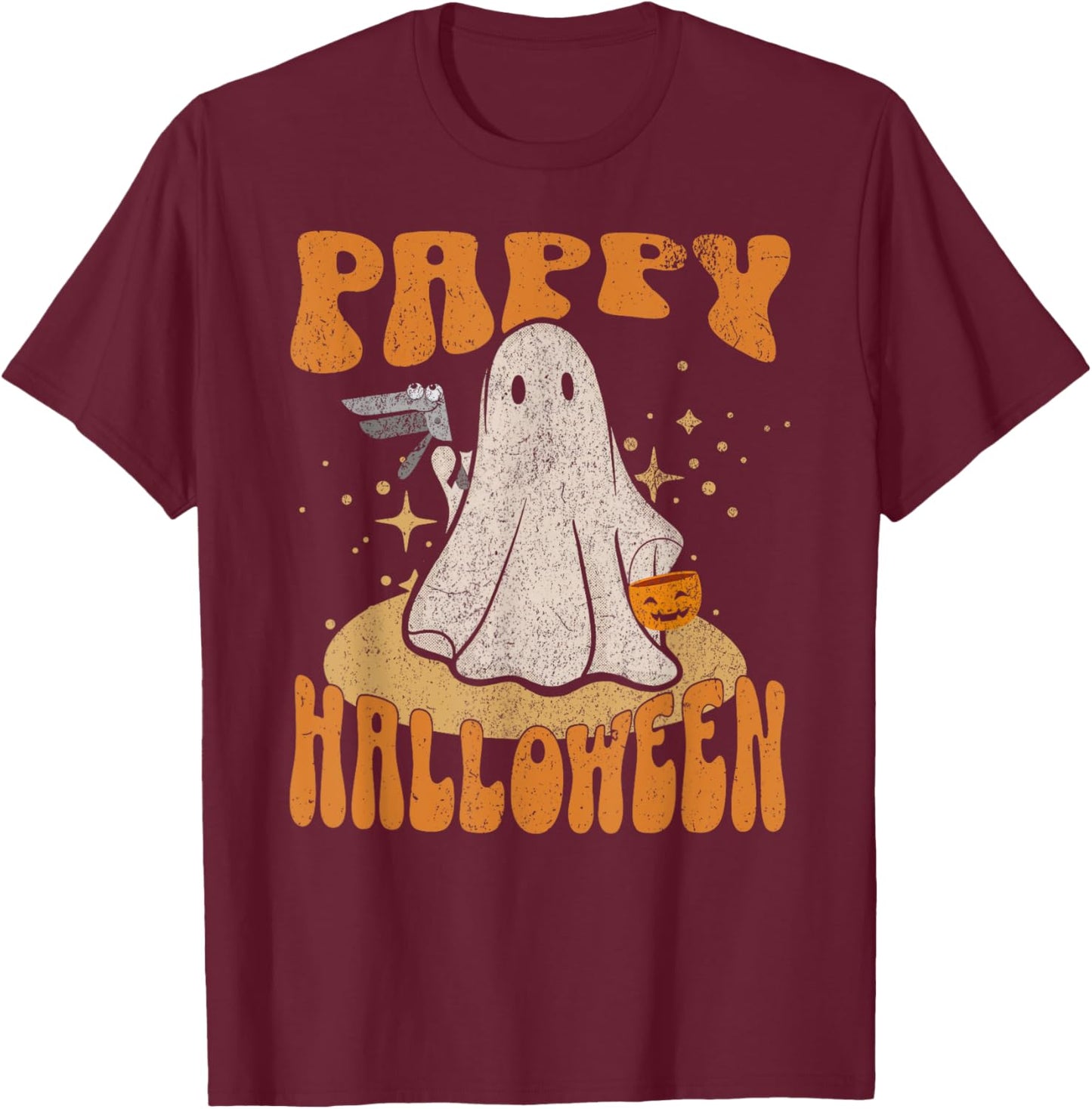 Pappy Halloween Ghost With Speculum OB Nursing Department T-Shirt - T-Shirt | Maroon