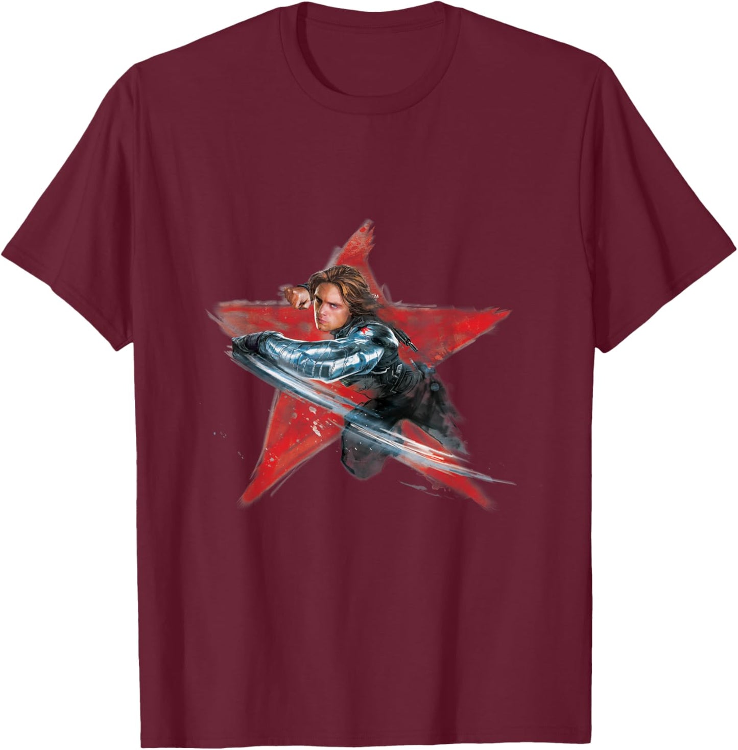 Marvel Avengers Bucky Barnes Winter Soldier T-Shirt - T-Shirt | Maroon