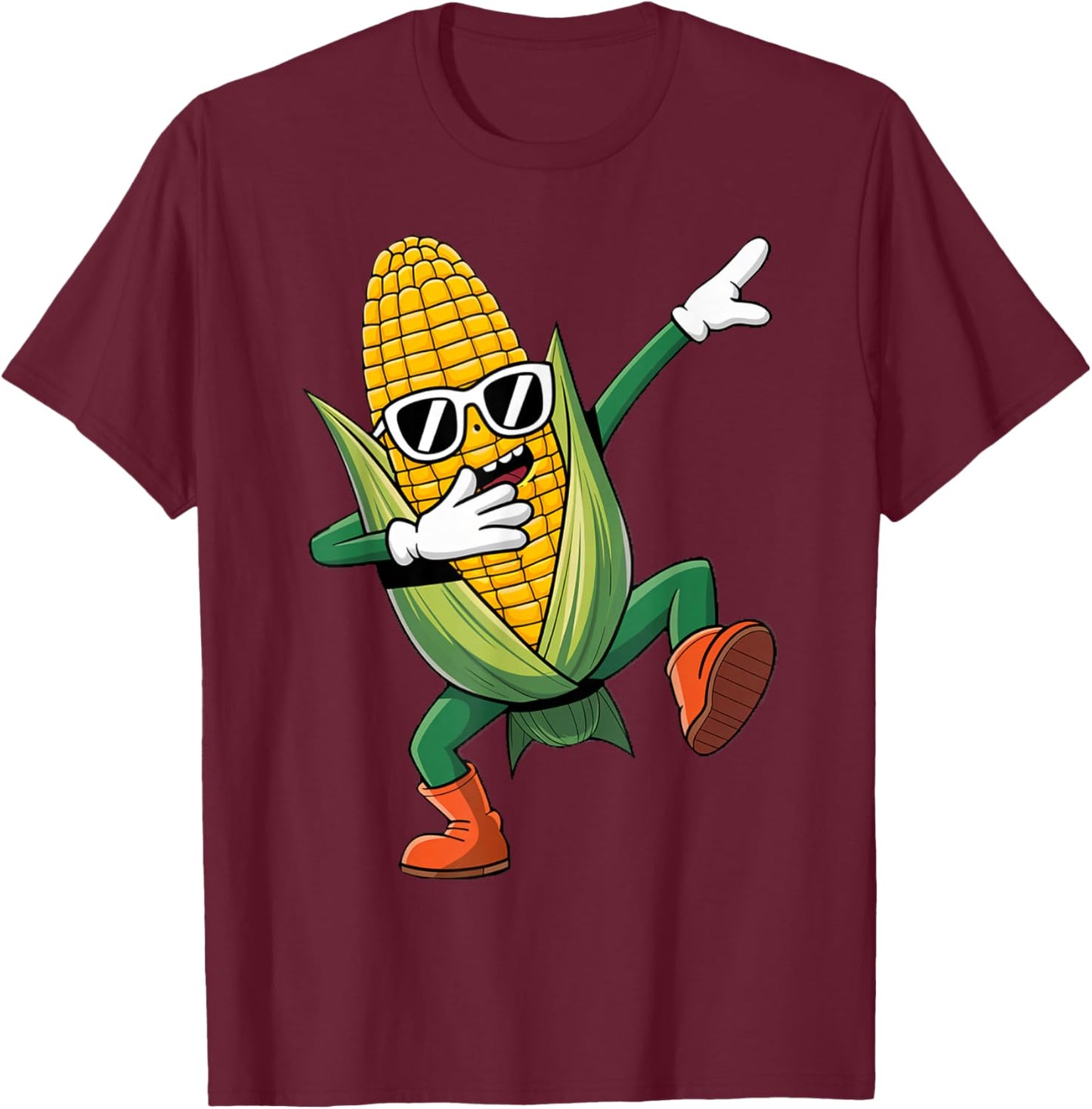 Dabbing Corn Cob | Dancing Corn Farm Farmer T-Shirt - T-Shirt | Maroon