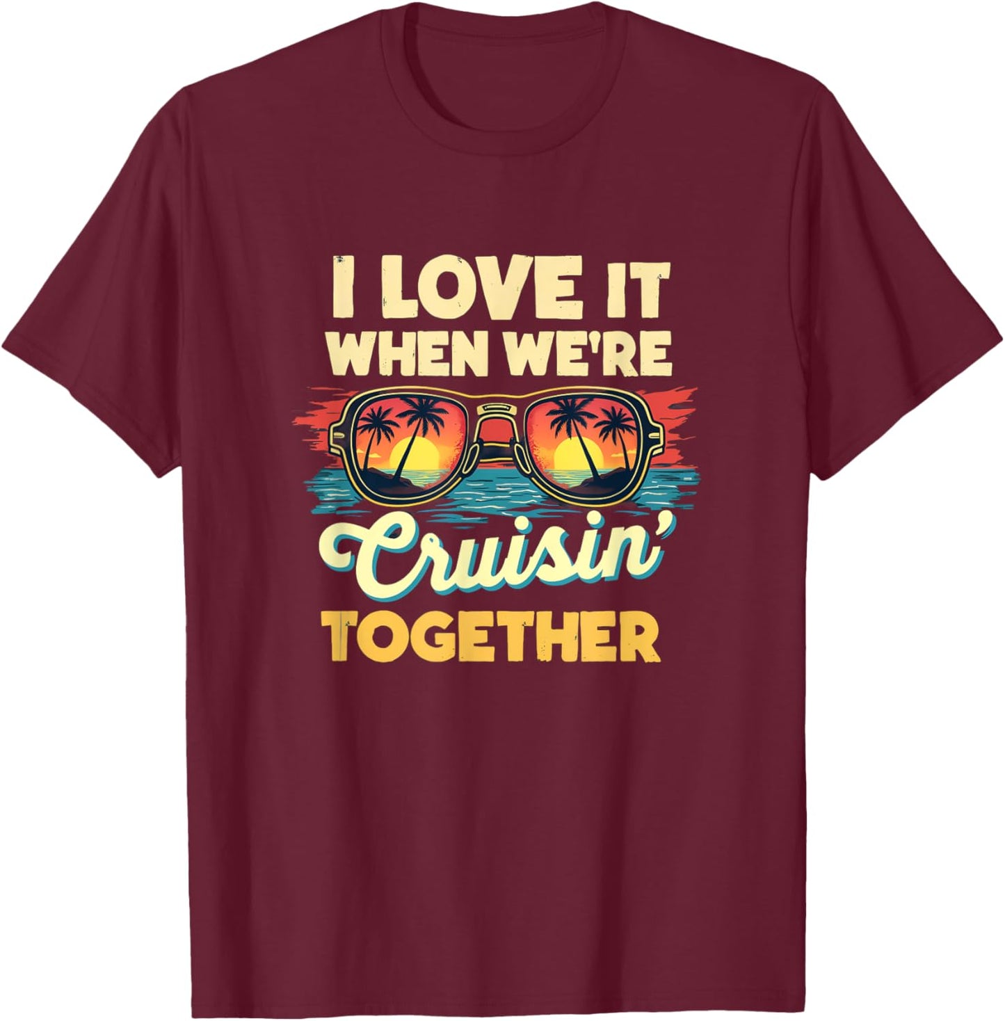 Retro 2025 Cruise Vacation Buddies Couples Girl 0CAQOR T-Shirt - T-Shirt | Maroon