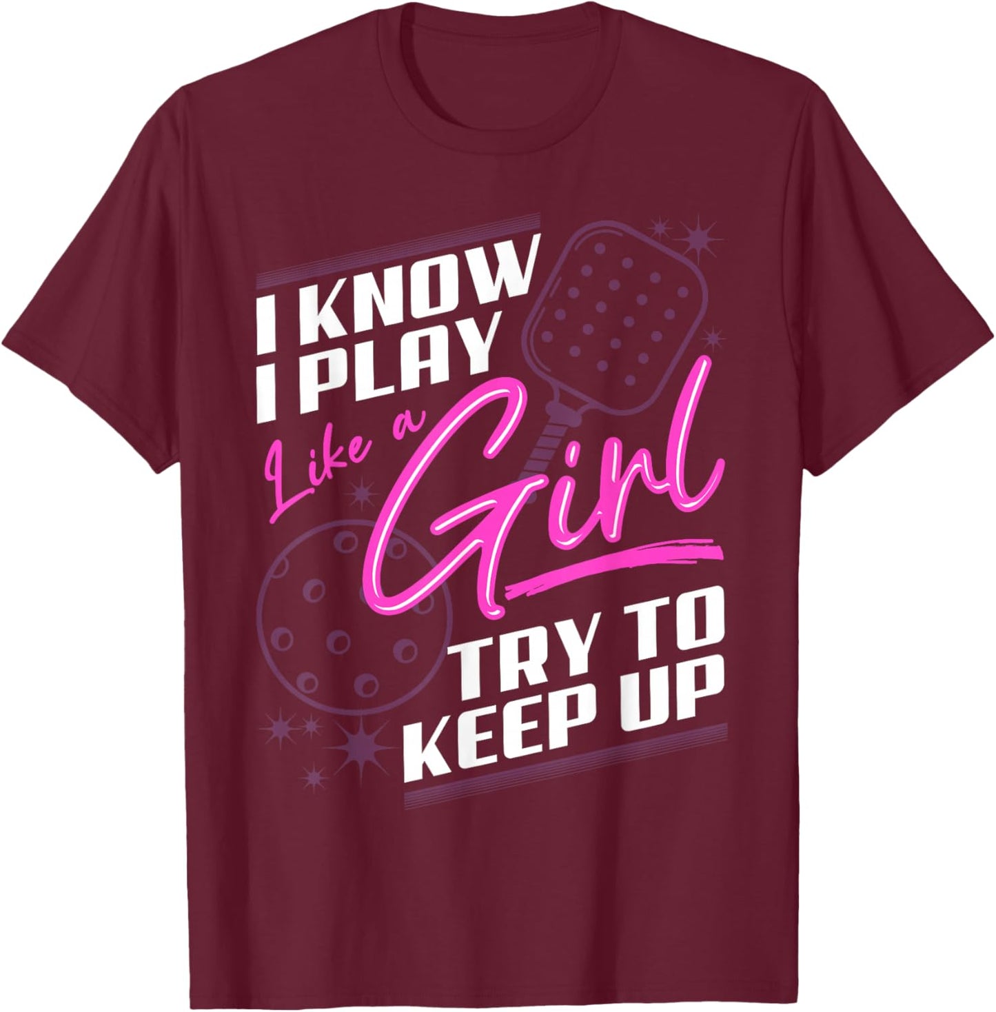 Funny pickleball sayings design Retro Paddle Court T-Shirt - T-Shirt | Maroon