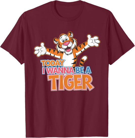 Today I wanna be a Tiger Design | Tiger Lover Stuff | Tiger T-Shirt - T-Shirt | Maroon