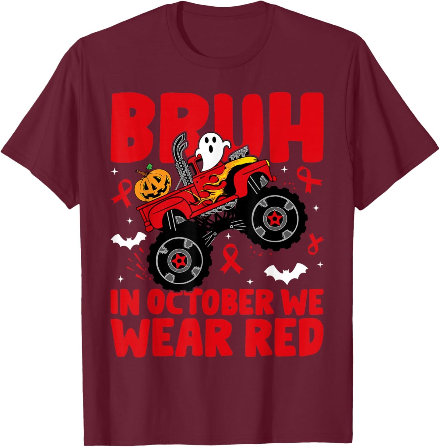 Red Ribbon Week Awareness For Toddler Kids Boys Halloween T-Shirt - T-Shirt | Maroon