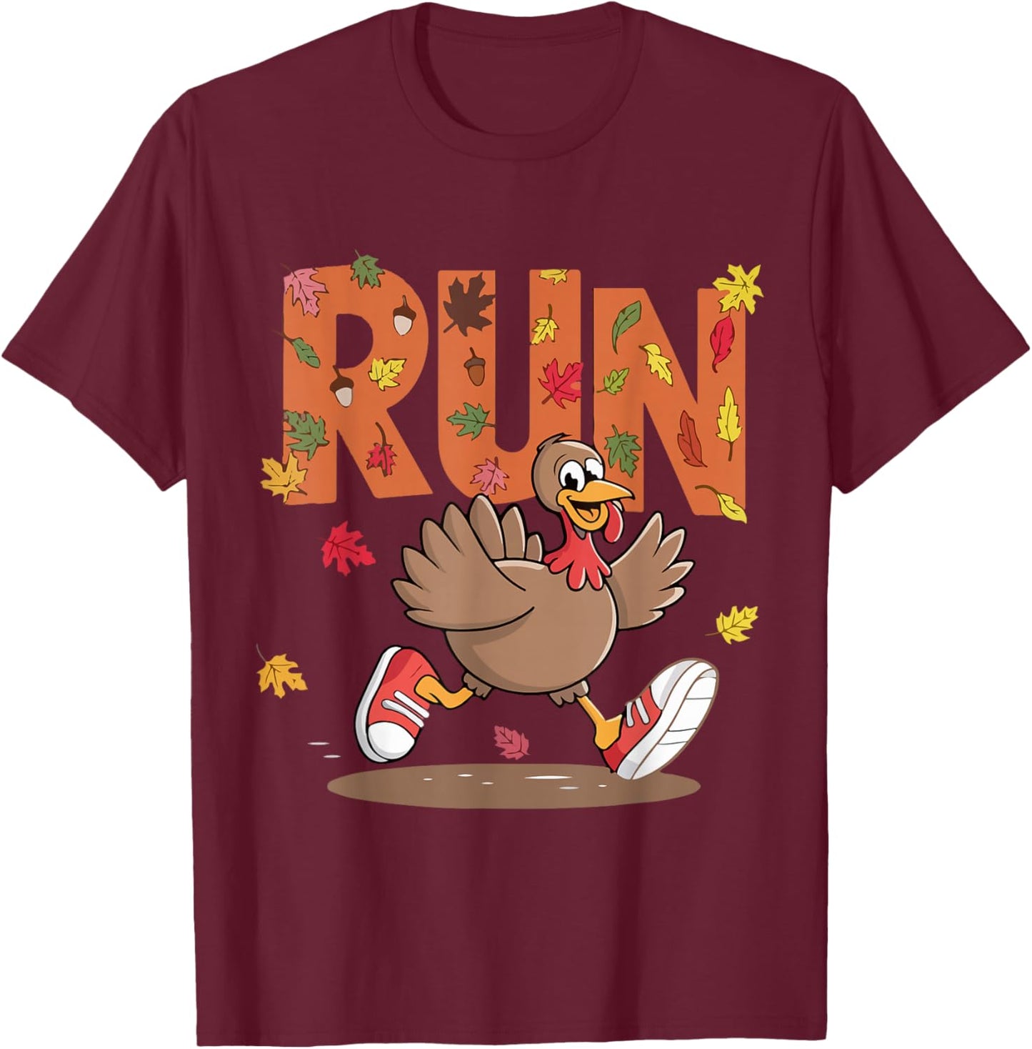 Turkey Run Costume Thanksgiving Running Turkey Trot T-Shirt - T-Shirt | Maroon