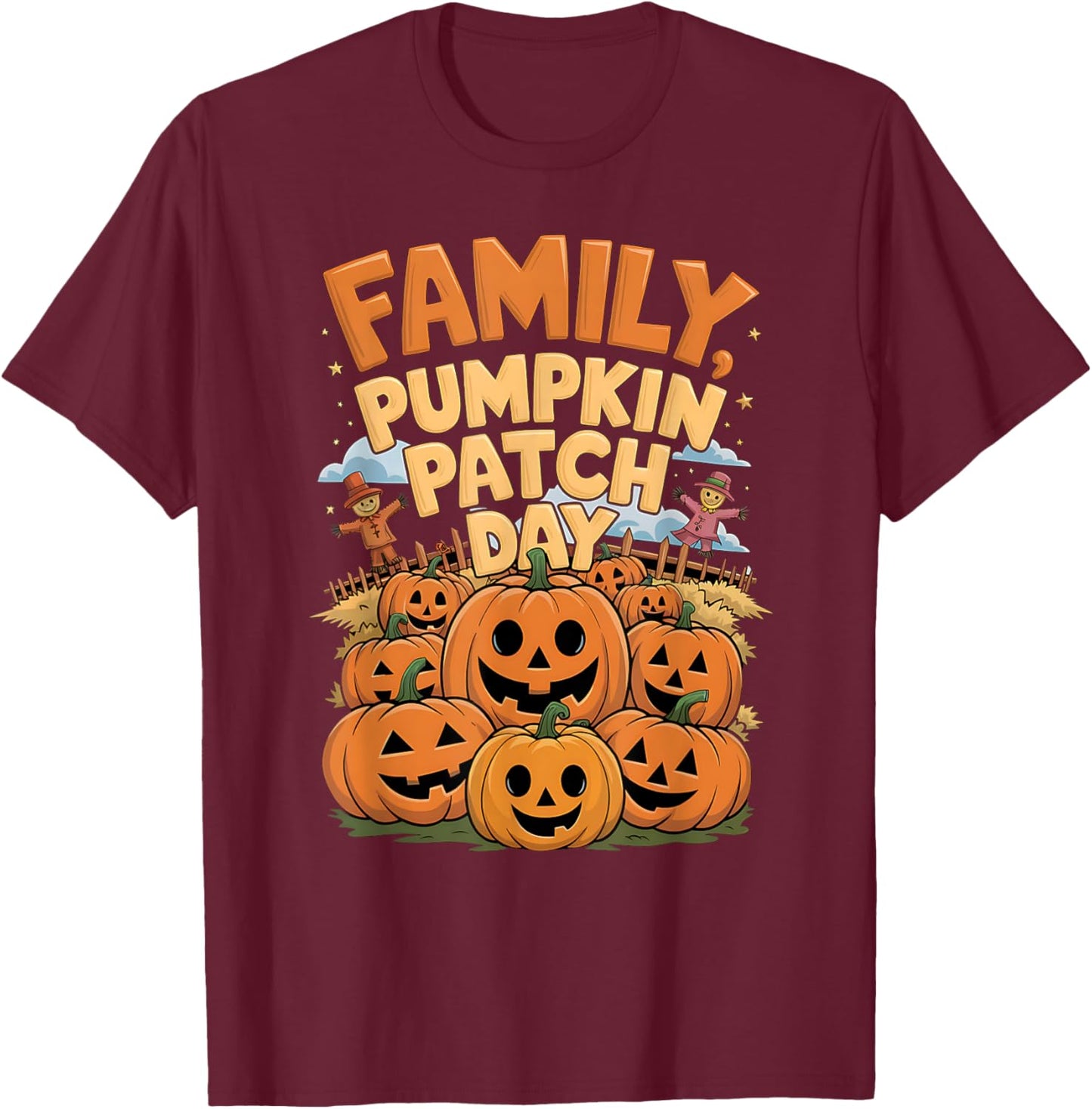 Matching Family Adventure Fun Family Pumpkin Patch Day T-Shirt - T-Shirt | Maroon