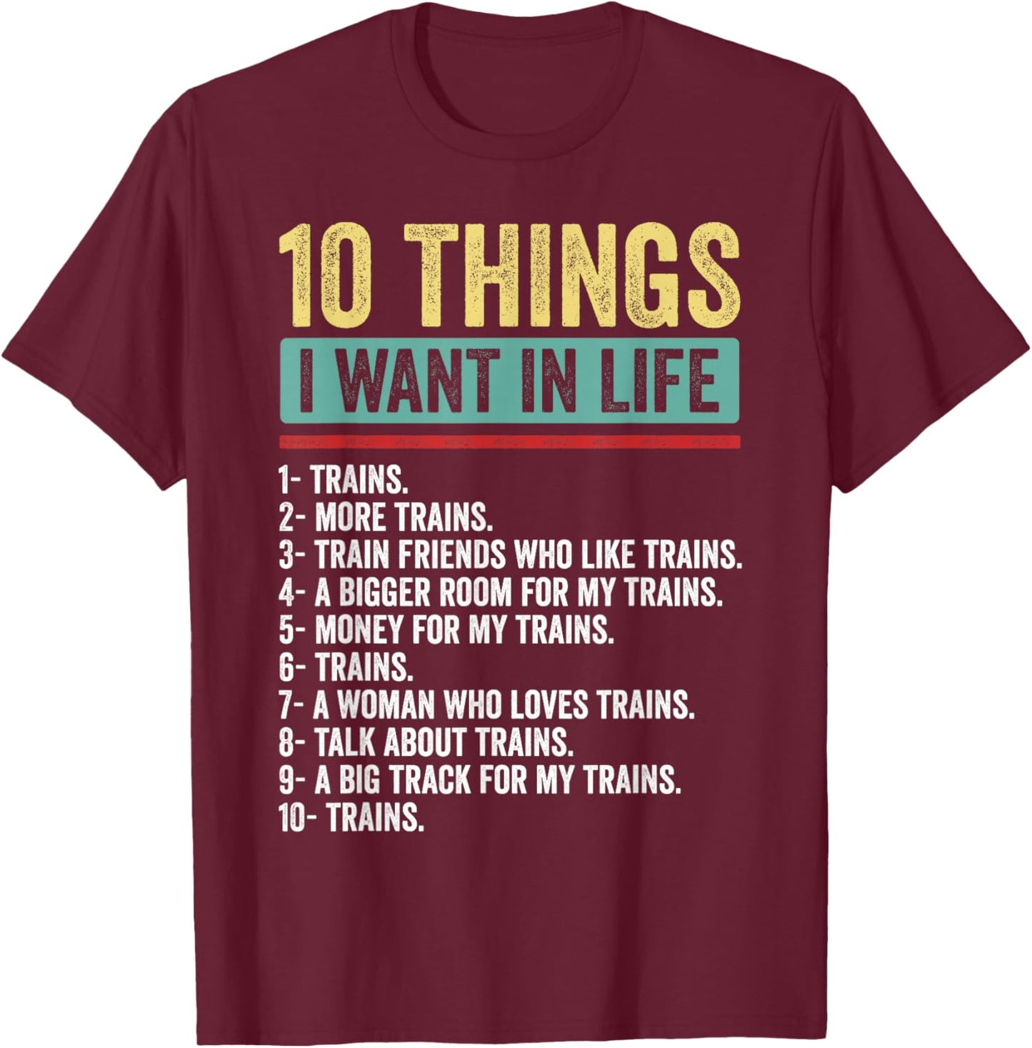 Funny Train Design Women Boys Railroad Train Lovers T-Shirt - T-Shirt | Maroon