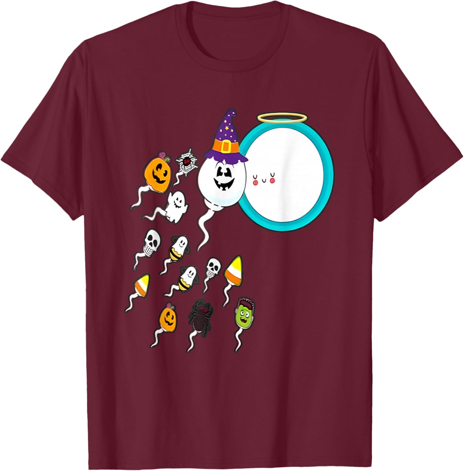 Sperm Load Funny Halloween T-Shirt - T-Shirt | Maroon