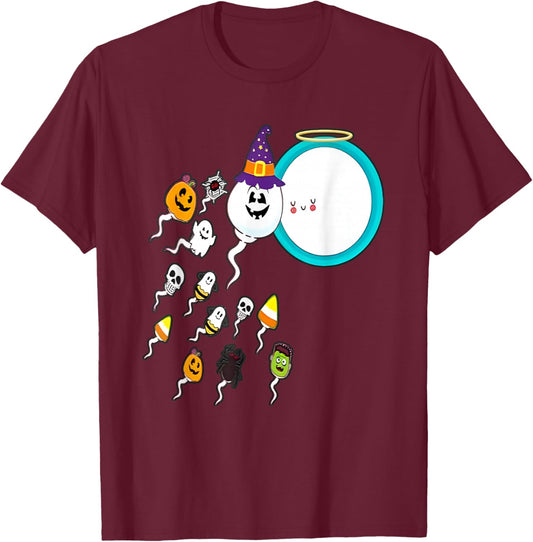 Sperm Load Funny Halloween T-Shirt - T-Shirt | Maroon