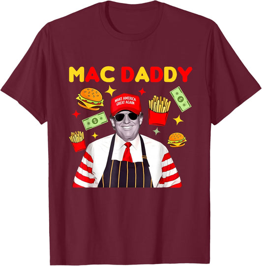 Trump Mac Daddy - Black - Small - Short Sleeve - Classic Fit - Cartoon Theme - All Seasons T-Shirt - T-Shirt | Maroon