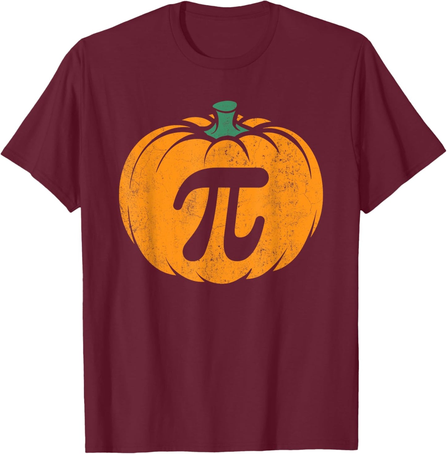 Thanksgiving Pumpkin Pi Pie Costume Math Teacher Halloween T-Shirt - T-Shirt | Maroon
