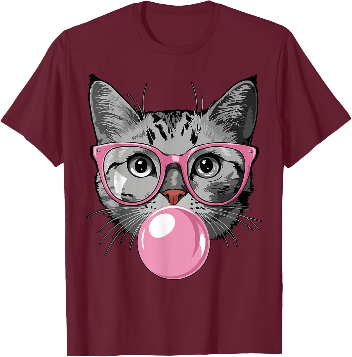 Cute Cat T Shirt Women Funny Cat Lovers T-Shirt - T-Shirt | Maroon