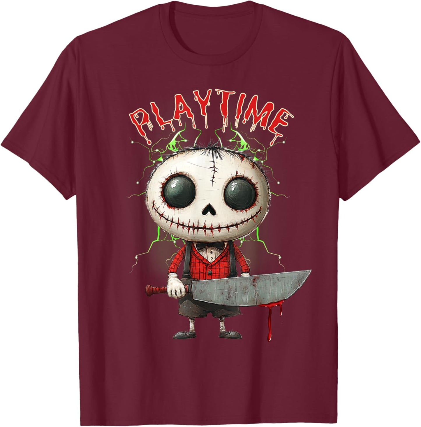 Creepy Playtime Spooky Horror Character Halloween Design T-Shirt - T-Shirt | Maroon