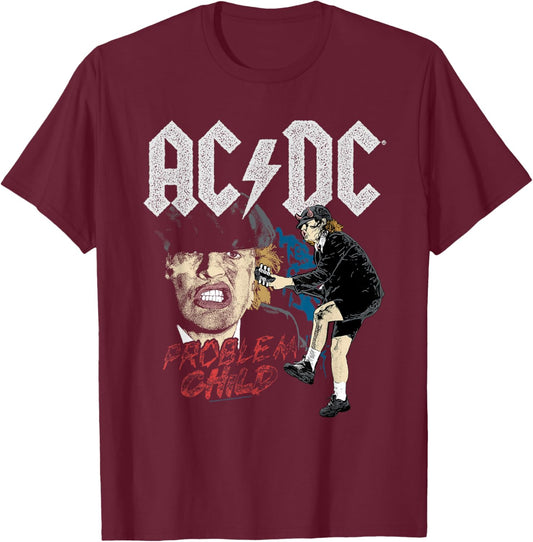 AC/DC Angus Young Problem Child T-Shirt - T-Shirt | Maroon