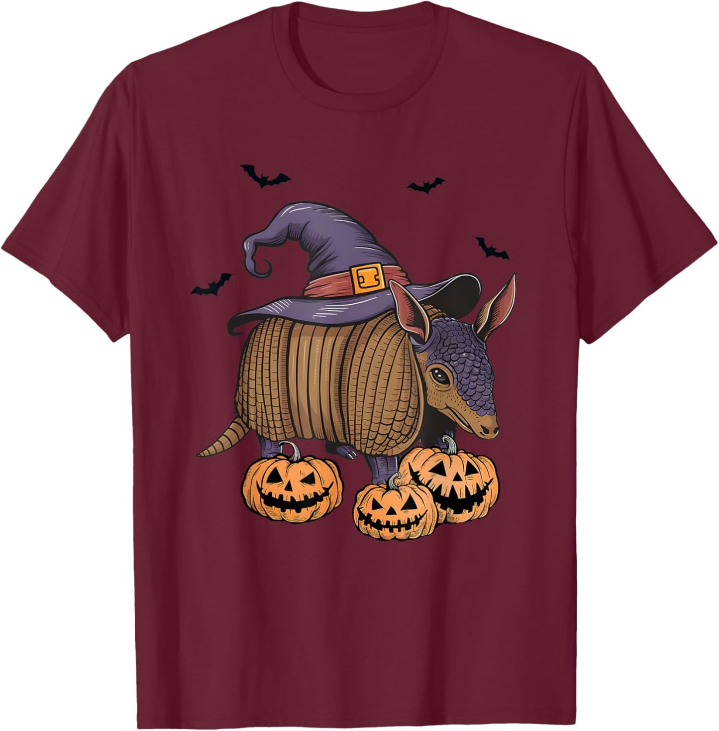 Halloween Armadillo Funny Witch Armadillo Costume girls kids T-Shirt - T-Shirt | Maroon