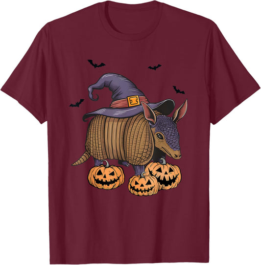 Halloween Armadillo Funny Witch Armadillo Costume girls kids T-Shirt - T-Shirt | Maroon