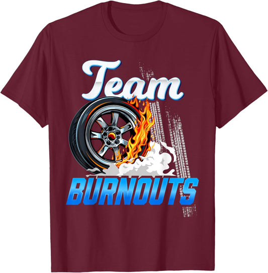 Burnouts Or Bows Team Boy Team Burnouts Gender Reveal T-Shirt - T-Shirt | Maroon
