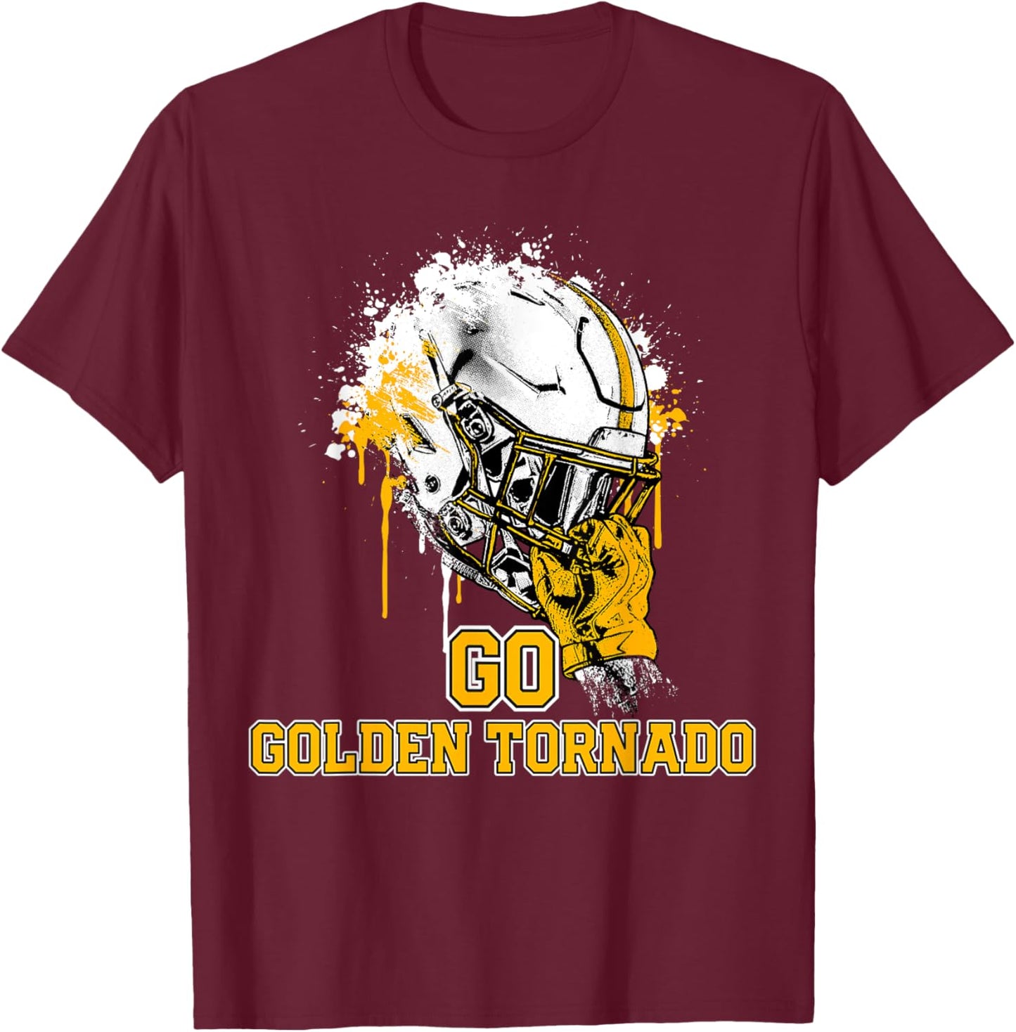 Haynesville Golden Tornado Rising Helmet GO! T-Shirt - T-Shirt | Maroon