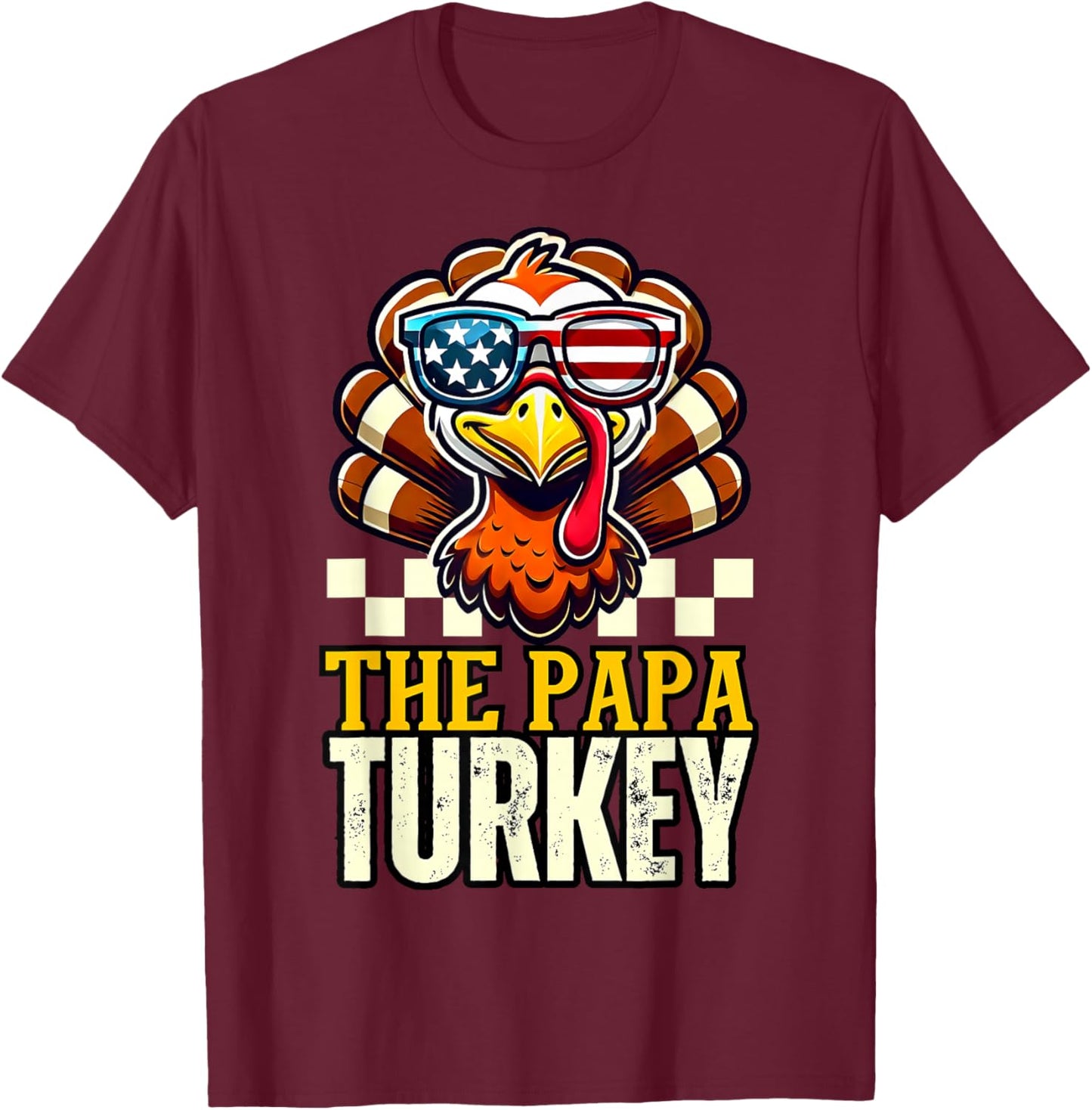 Papa Turkey Dad Dinner Group matching family thanksgiving T-Shirt - T-Shirt | Maroon