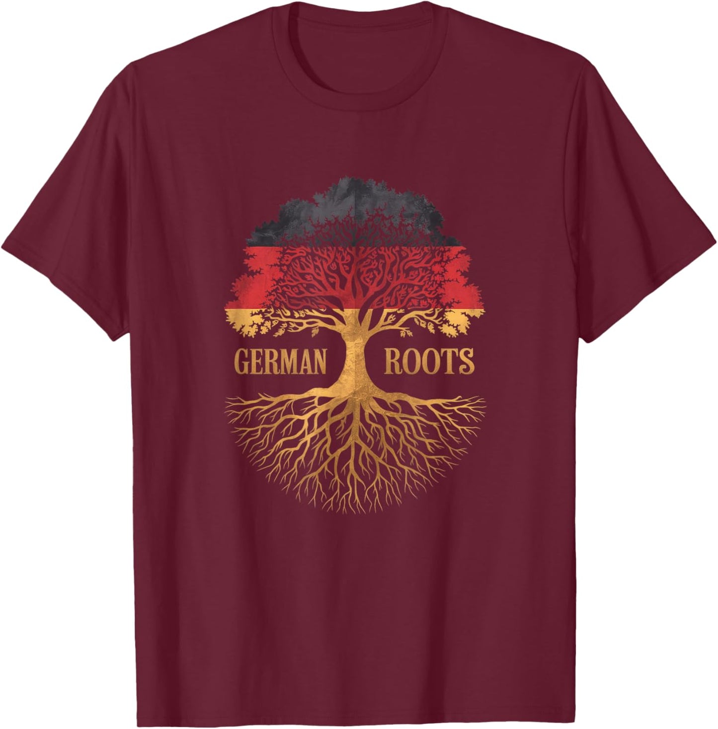 German Roots - Germany Flag Colors Family Tree Souvenir T-Shirt - T-Shirt | Maroon
