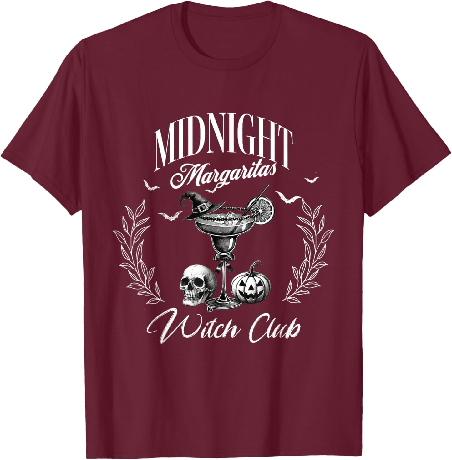 Midnight Margaritas Witch Club Halloween Party Margarita T-Shirt - T-Shirt | Maroon