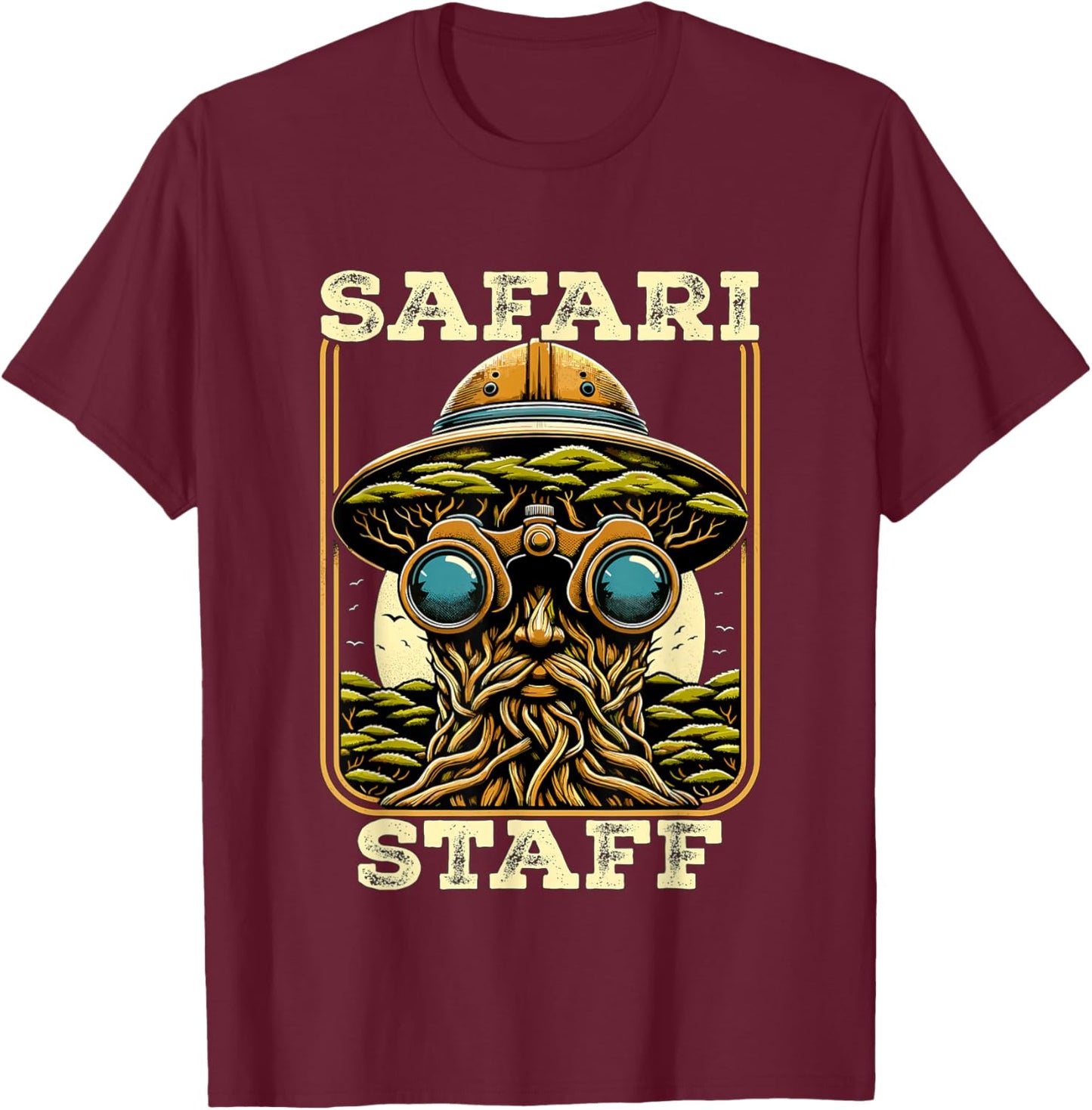 Safari Staff Tour Guide Zookeeper T-Shirt - T-Shirt | Maroon