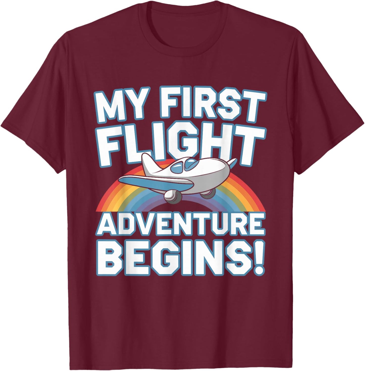 My First Plane Ride First Time Flying Adventure T-Shirt - T-Shirt | Maroon