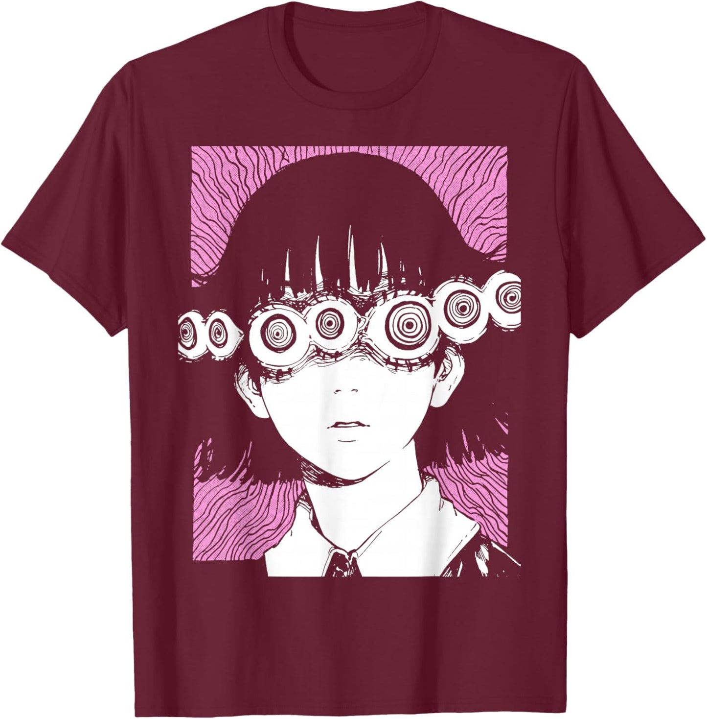 Horror Anime Manga | Japan Japanese Creepy Kawaii Goth T-Shirt - T-Shirt | Maroon