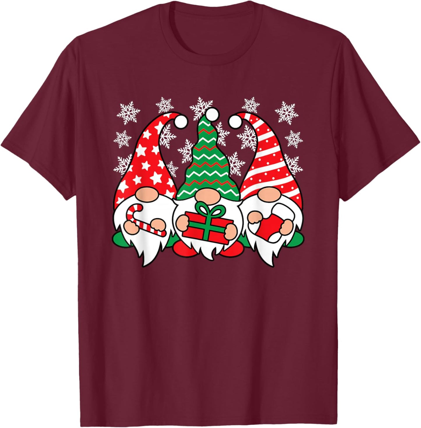 Funny Christmas Gnomes Xmas Gnome Men Women Kids T-Shirt - T-Shirt | Maroon