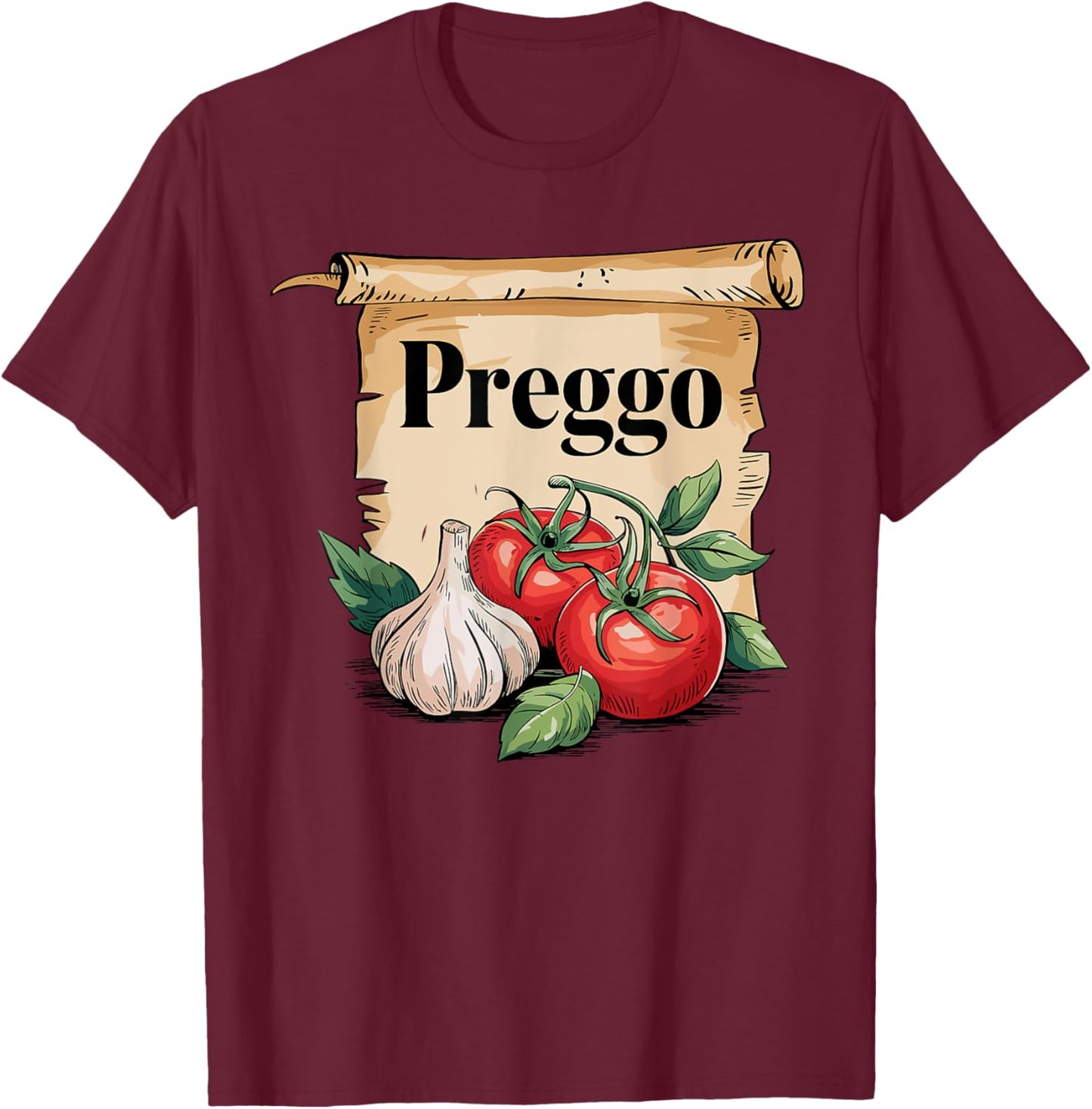 Preggo Sauce Cute and Funny Pregnancy Announcement T-Shirt - T-Shirt | Maroon