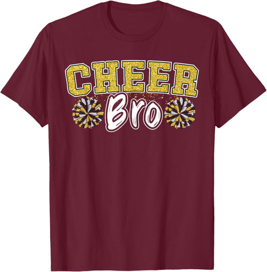 Cheer Bro My Favorite Cheerleader Calls Me Brother Yellow T-Shirt - T-Shirt | Maroon