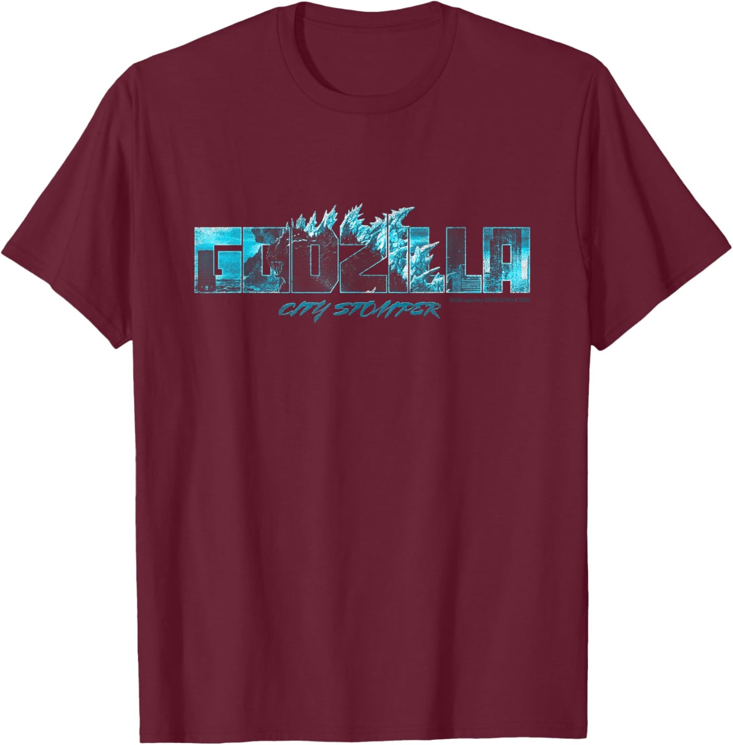 Godzilla x Kong Heavy Metal Godzilla City Stomper T-Shirt - T-Shirt | Maroon