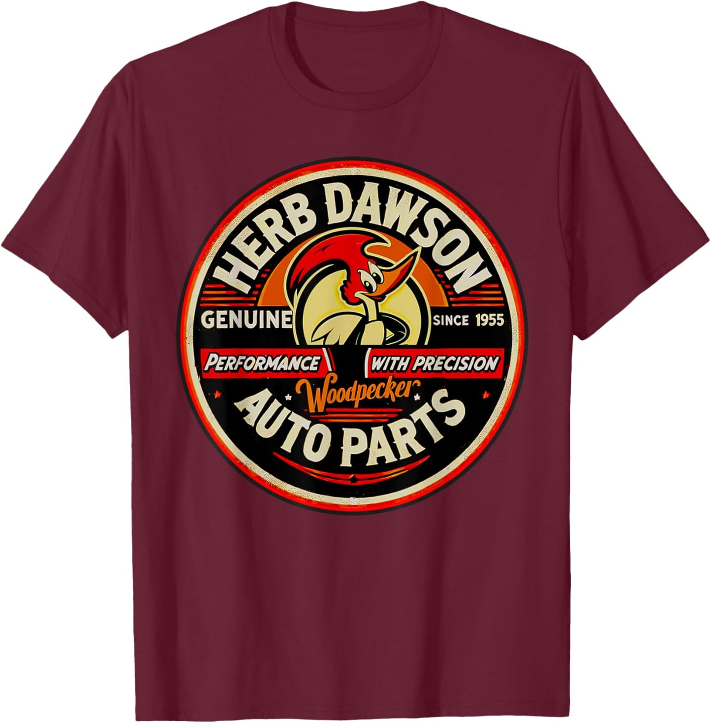 Retro Vintage Herb Dawson Clay Smith Cams Style Gas Station T-Shirt - T-Shirt | Maroon