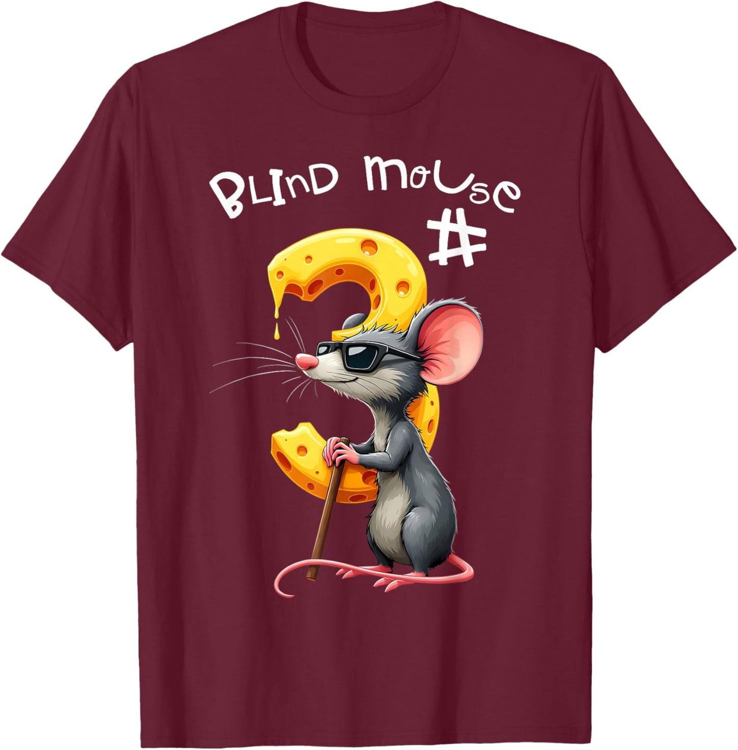 Three Blind Mice Matching Halloween Group Costume Mouse #1 T-Shirt - T-Shirt | Maroon